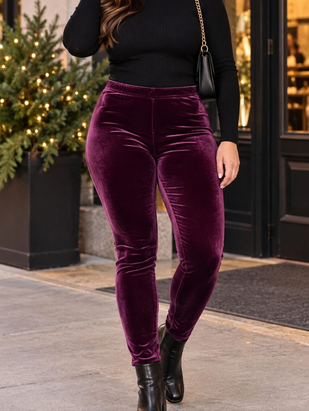 My Jewellery Limited Velvet Leggings  Stretch Pants Size L